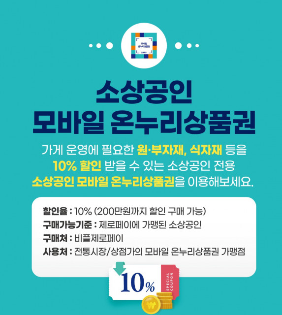 25일부터 소상공인 모바일 온누리상품권을 10% 할인 구매할 수 있다