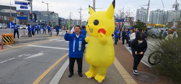 남양주을 더불어민주당 김병주 후보 (사진=이영진 기자)